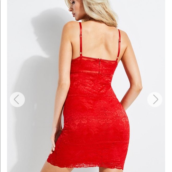 Guess Beautiful Red Lace Cami Dress - Picture 4 of 7